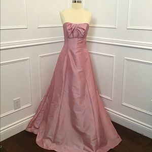 New Alfred Angelo pink taffeta strapless vintage formal bridesmaid dress